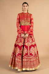 Flaming Red Peplum Top Bottom Set4388 video